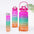 Gradient Color Motivational Water Bottles Set 3 Piece with Straw Cup Red Green Orange / 2000ml 750ml 300ml