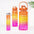 Gradient Color Motivational Water Bottles Set 3 Piece with Straw Cup Orange Yellow Red / 2000ml 750ml 300ml
