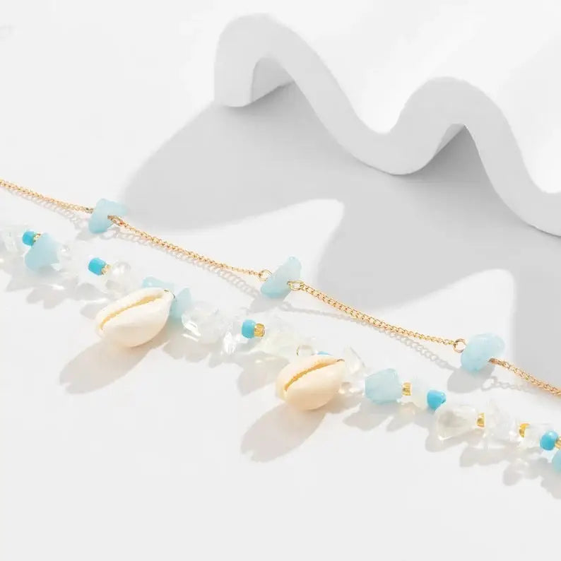 Gravel Shell Waist Chain with Delicate Beach-Inspired Accents - Gold