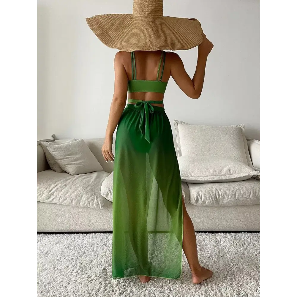 Green Gradient Bikini European And American Ladies