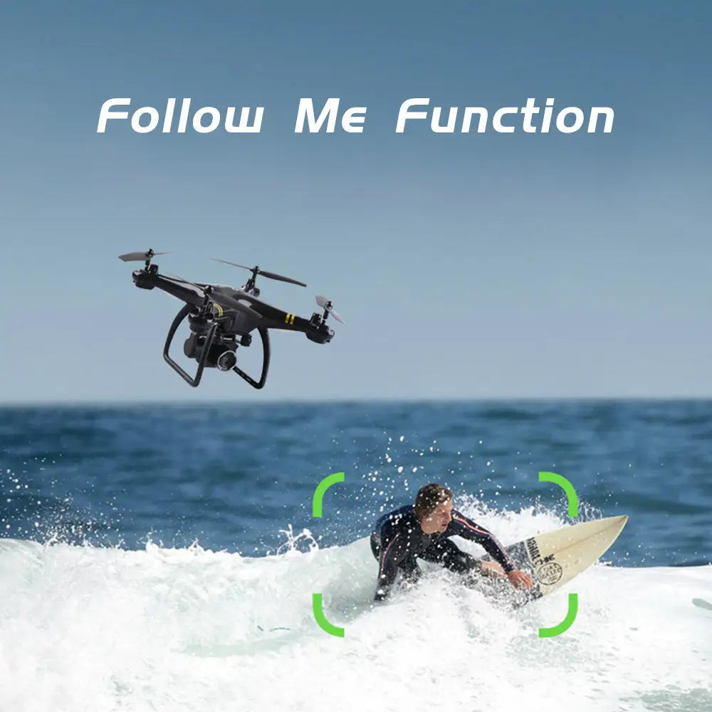 GW168 Remote Control Drone with LED Light and 3D Roll Functions Black