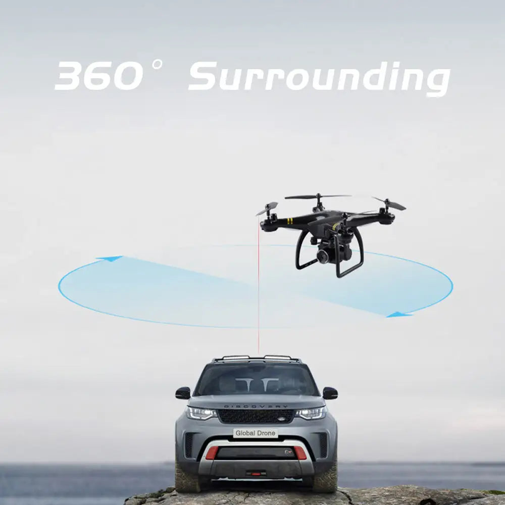 GW168 Remote Control Drone with LED Light and 3D Roll Functions Black