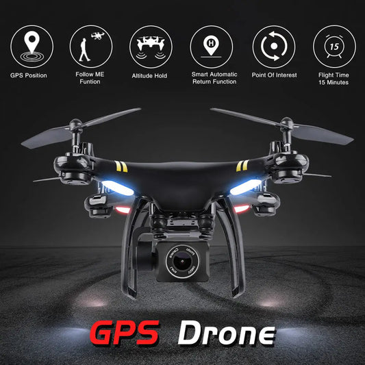 GW168 Remote Control Drone with LED Light and 3D Roll Functions Black