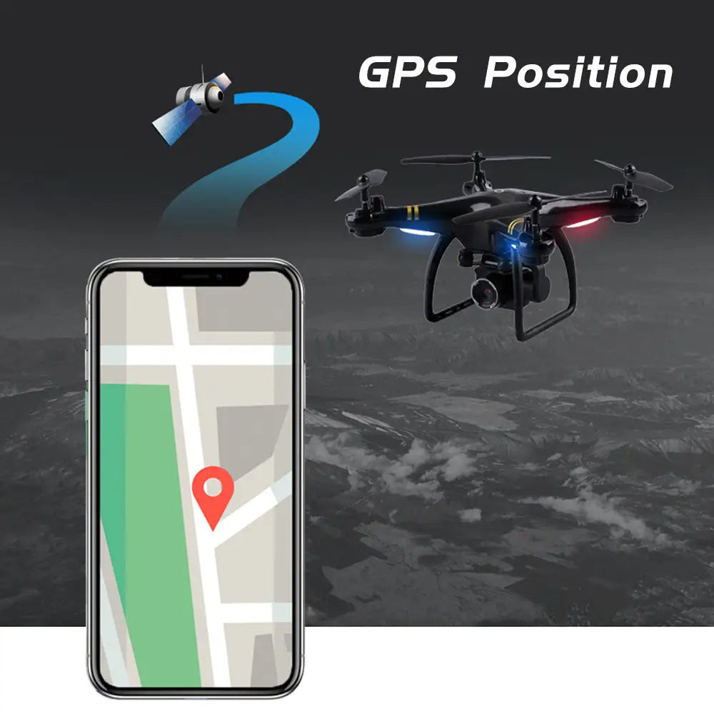 GW168 Remote Control Drone with LED Light and 3D Roll Functions Black