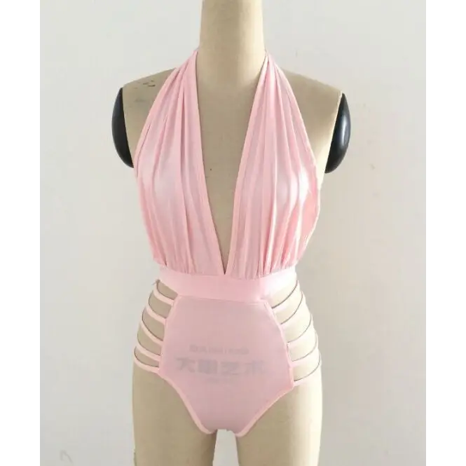 Halter Tie Cutout Back Triangle One-Piece Swimsuit