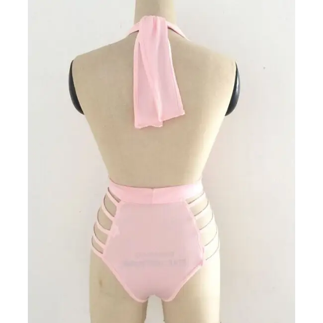 Halter Tie Cutout Back Triangle One-Piece Swimsuit