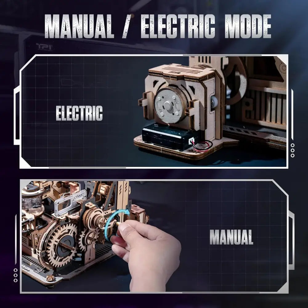 Hand Cranked and Electric Motor Dual Mode Gear Model Kit LGC01 5