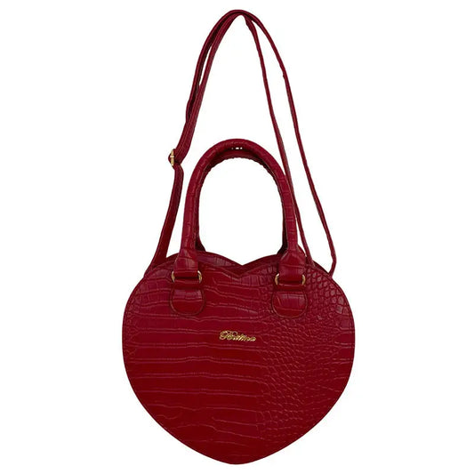Heart Shape PU Leather Women’s Crossbody Bag with Sandwich Pocket
