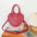 Heart Shape PU Leather Women’s Crossbody Bag with Sandwich Pocket - Red