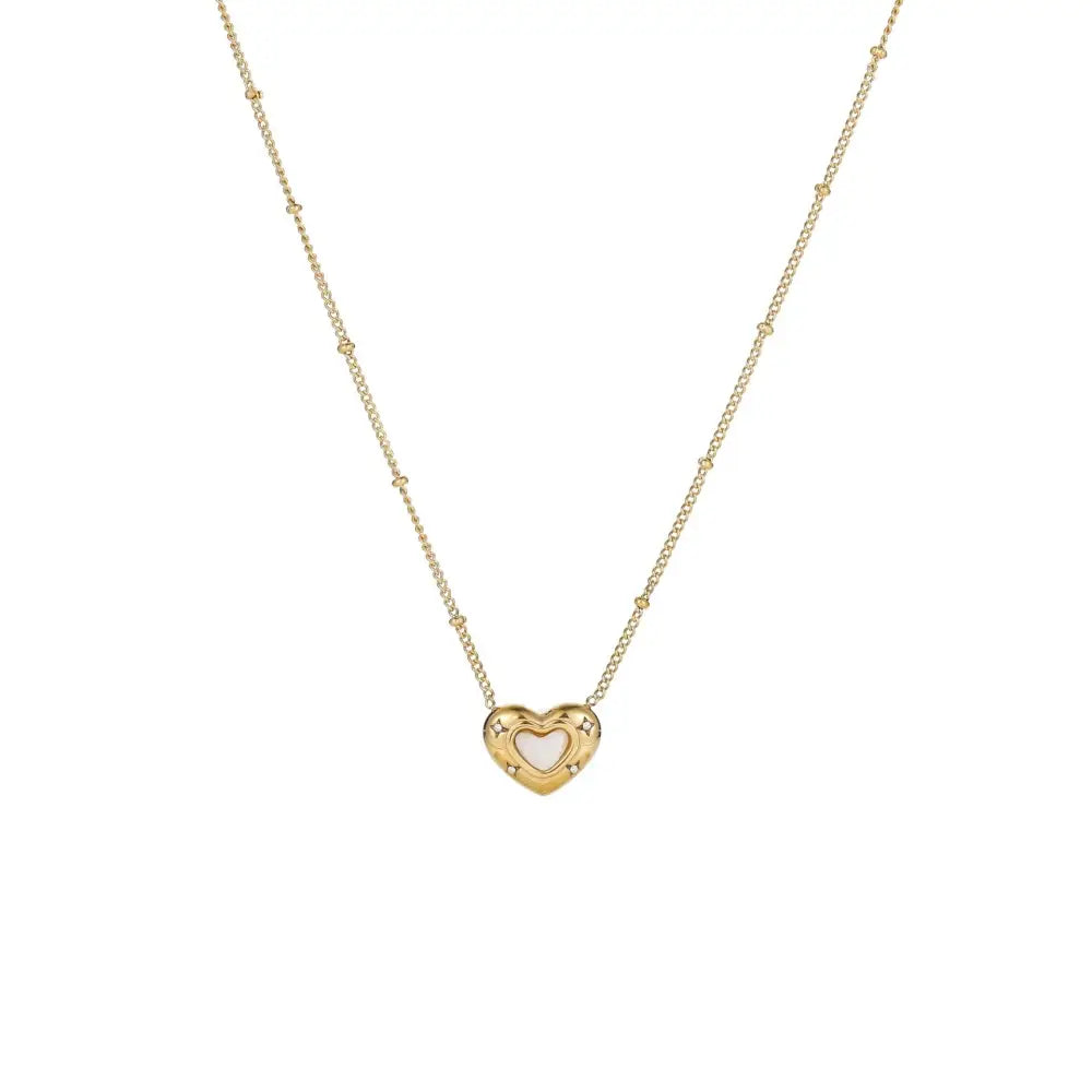 Heartstone Titanium Steel Love Pendant Necklace