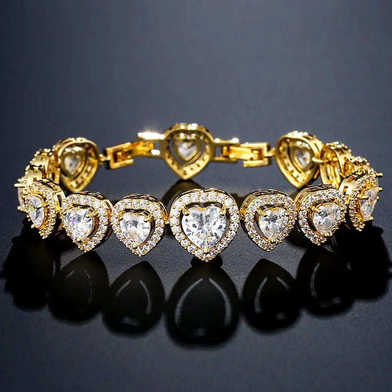 HeartZircon Korean Style Bracelet with Delicate Heart Charm