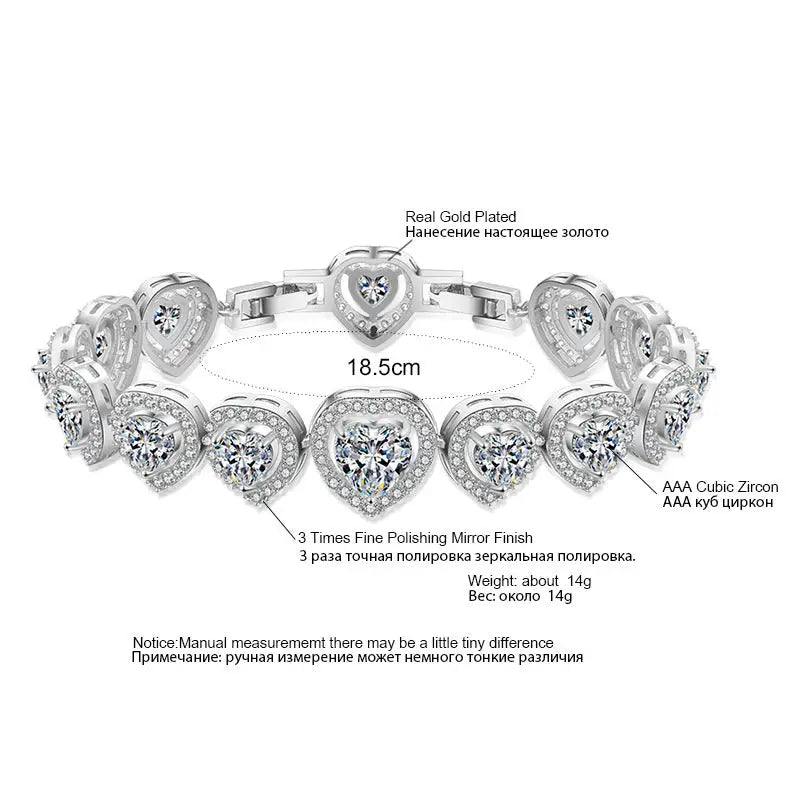 HeartZircon Korean Style Bracelet with Delicate Heart Charm