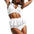 High waist bikini women’s swimwear women’s bikini suit summer beachwear - White / XL