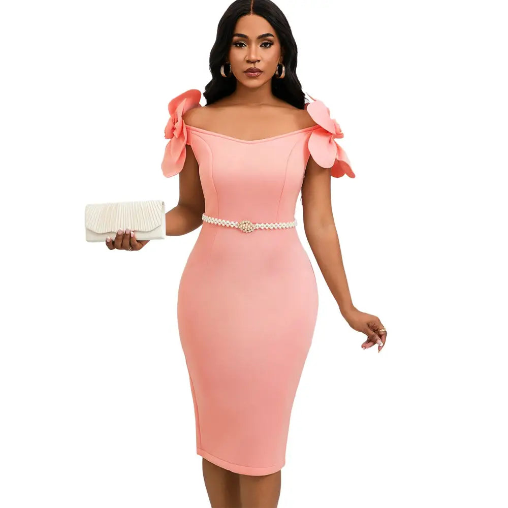 High Waist Midi Skirt with Colored Belt in Multiple Sizes