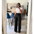 High-Waist Straight-Leg Pants - Black / S