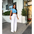 High-Waist Straight-Leg Pants - Ivory White / S