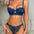 Hollow Lace Lace Embroidery Gathered Underwear Removable Straps - Royal / 70B