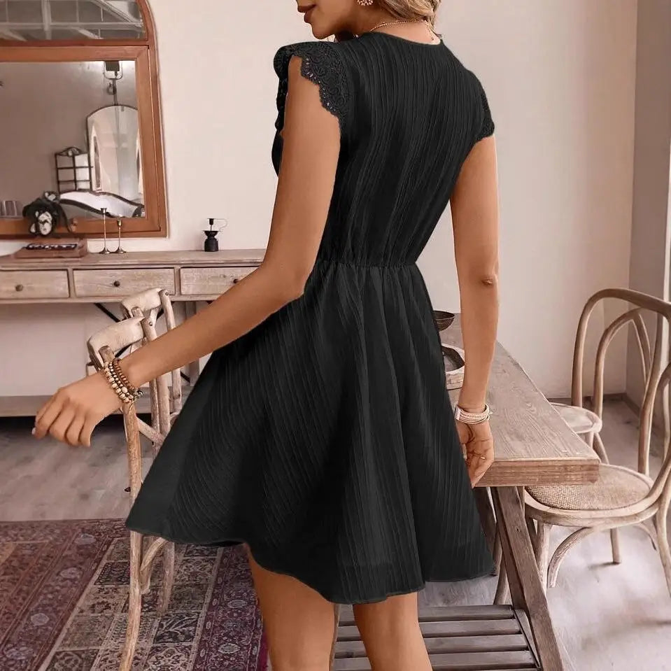 Hollow V-neck Dress