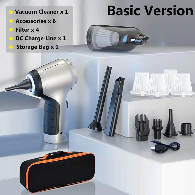 Home and Car Dual Purpose Handheld Vacuum Cleaner 12000Pa Rechargeable Basic 4hapa bag