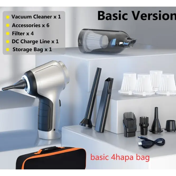 Home and Car Dual Purpose Handheld Vacuum Cleaner 12000Pa Rechargeable