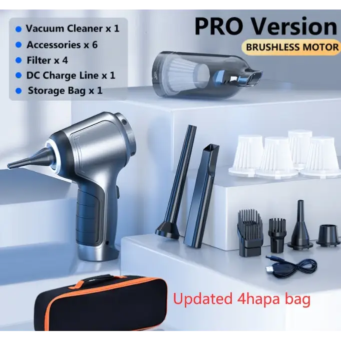Home and Car Dual Purpose Handheld Vacuum Cleaner 12000Pa Rechargeable