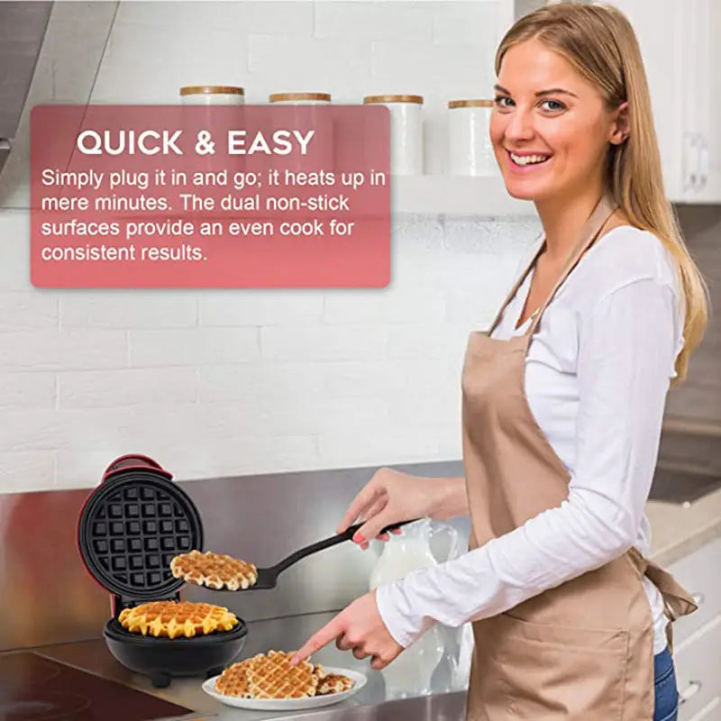 Household Mini Waffle Maker 350W Compact Electric Appliance