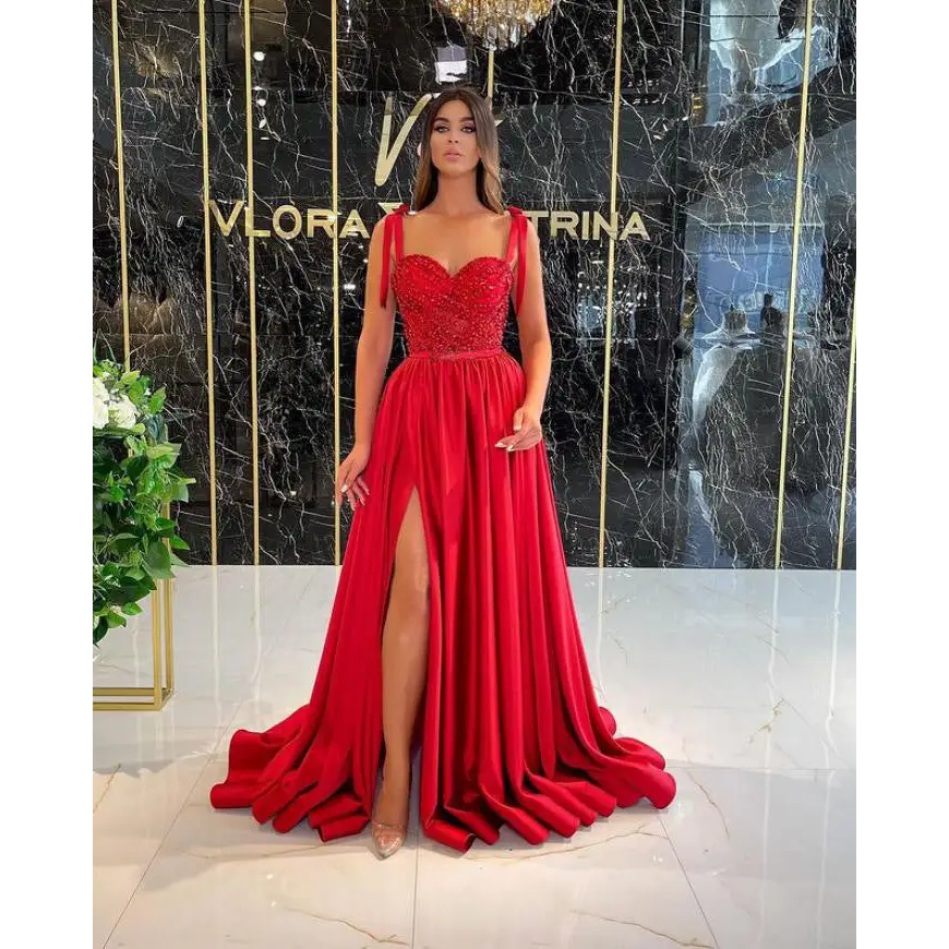 Imitation Silk Sequin Polyester Fabric - Red / S