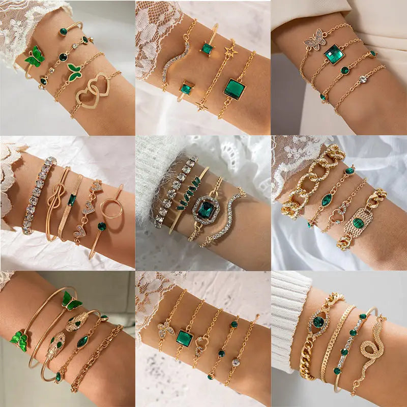 Jade Luxe: Diamond & Jade Bracelet Collection - 25892 gold