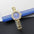 JewelSquare Luxe Watch with Diamond-Encrusted Stainless Steel Case - Flower Golden Blue