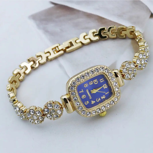 JewelSquare Luxe Watch with Diamond-Encrusted Stainless Steel Case