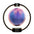 K1 Round Moon Bluetooth Speaker with Wood Grain Base and Suspension Black starry sky