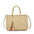Khaki Milky White Straw Suitcase Style Handbag for Women - Beige