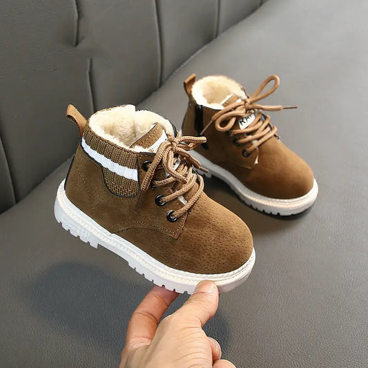 KiddyKnit Boots: Cozy Cotton for Boys & Girls - Plus cotton khaki / 21