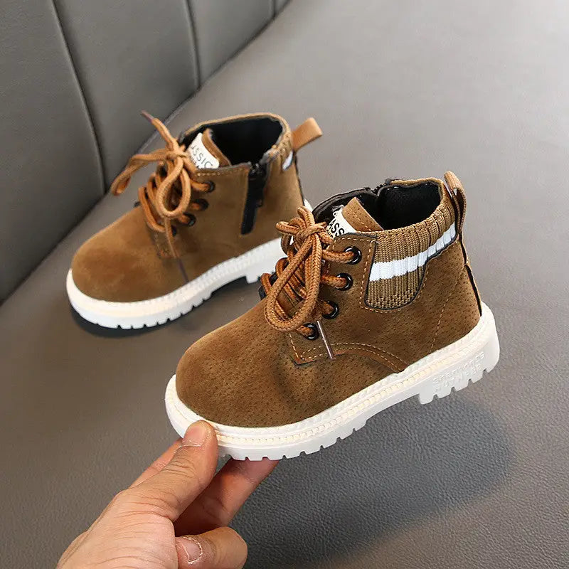 KiddyKnit Boots: Cozy Cotton for Boys & Girls - Single khaki / 21