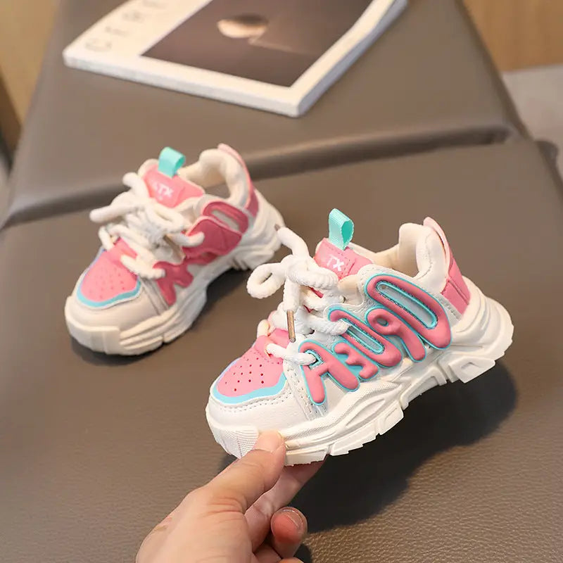 Kids’ Lettered Outdoor Shoes - Pink / 21