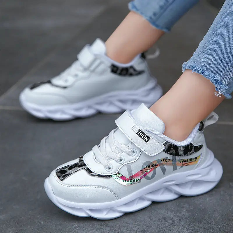 KidzStride: Trendy Sports Shoes for Girls - White / 26