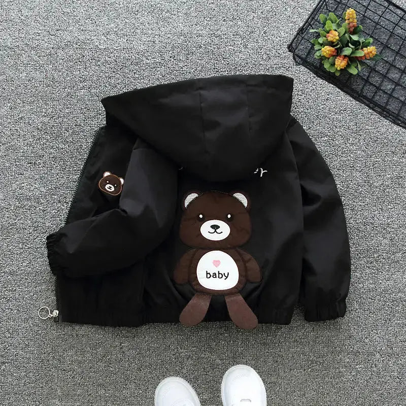 KidzZip Hooded Jacket - Baby bear coat black / 80cm