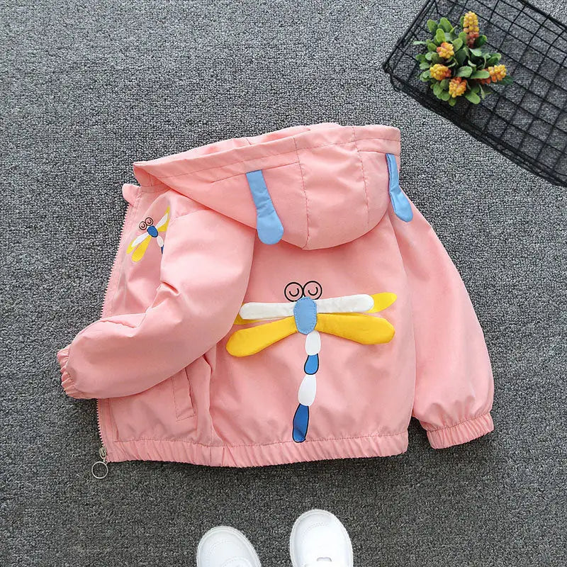 KidzZip Hooded Jacket - Dragonfly coat pink / 80cm