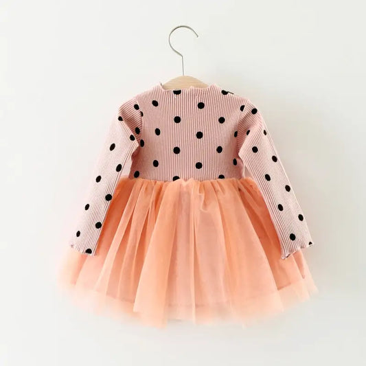 Korean Princess Baby Cotton Long-Sleeve Dress
