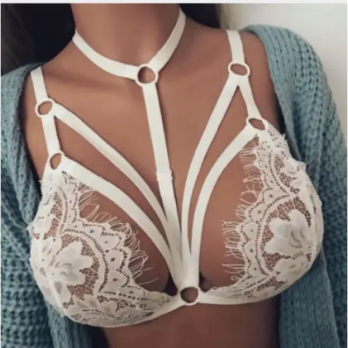 Lace bra lingerie - White / XL