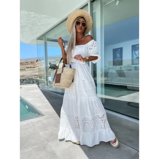Lace Charm: Waist-Controlled Casual Dress for Women