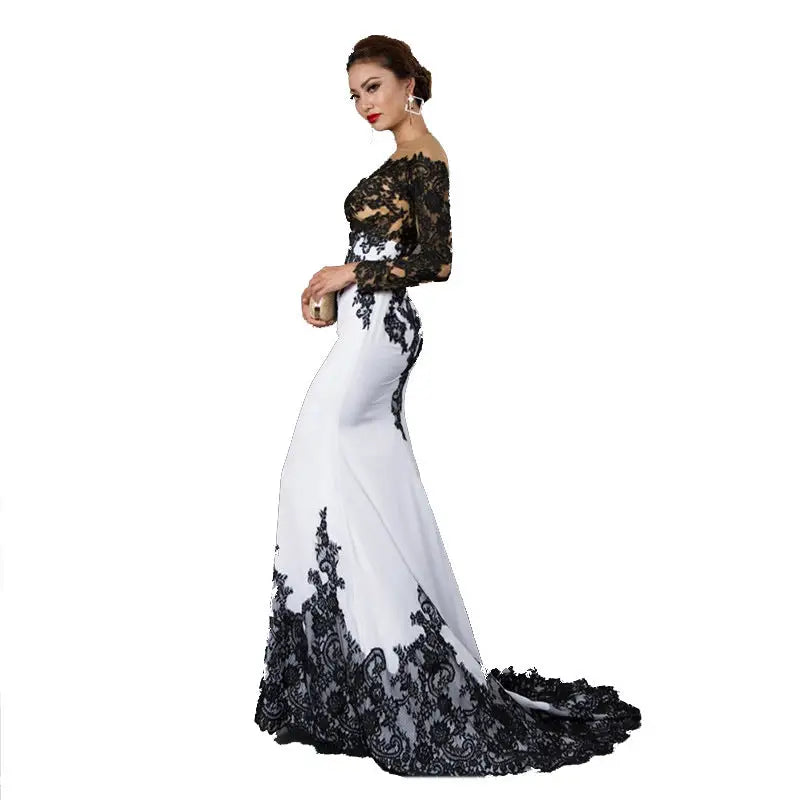 Lace Fishtail Maxi Dress