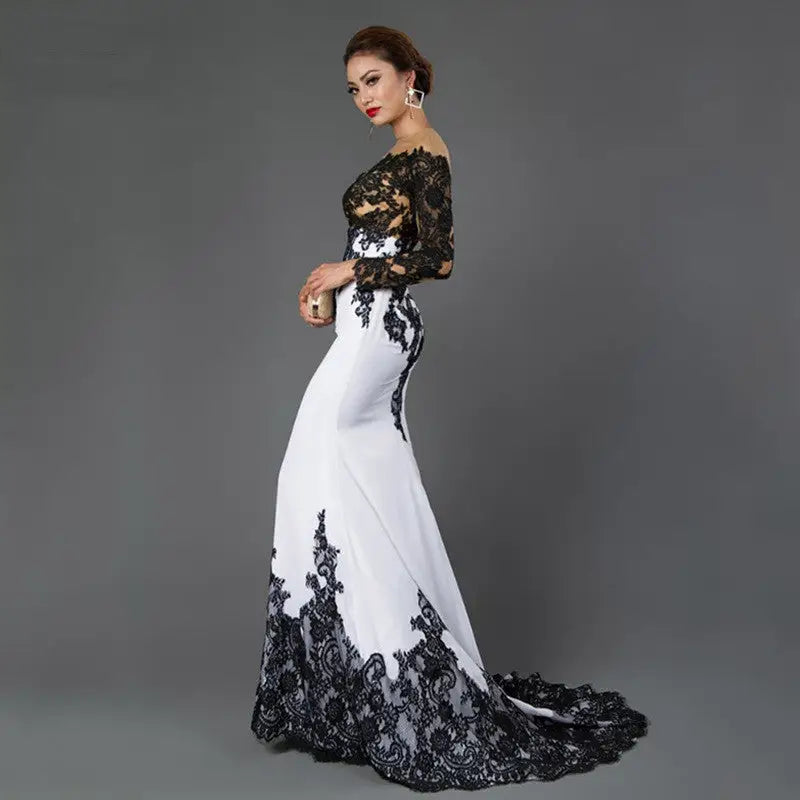 Lace Fishtail Maxi Dress