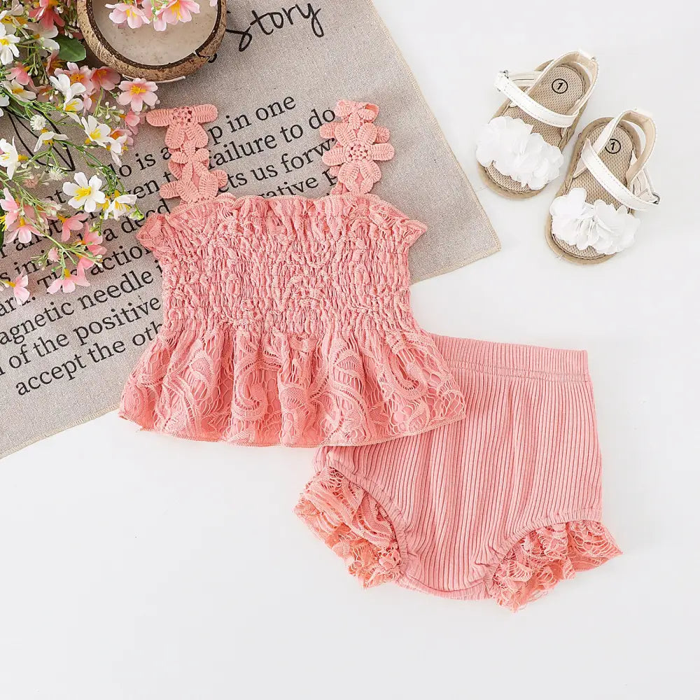 Lace Harem Set - Pink / 0to3M