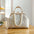 Lace Luxe: Women’s Spacious Shoulder Handbag - Simple Rose Light Gold / Portable
