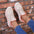 Lace Up Low Heel Shoes with Round Toe in Multiple Colors - Beige / 35