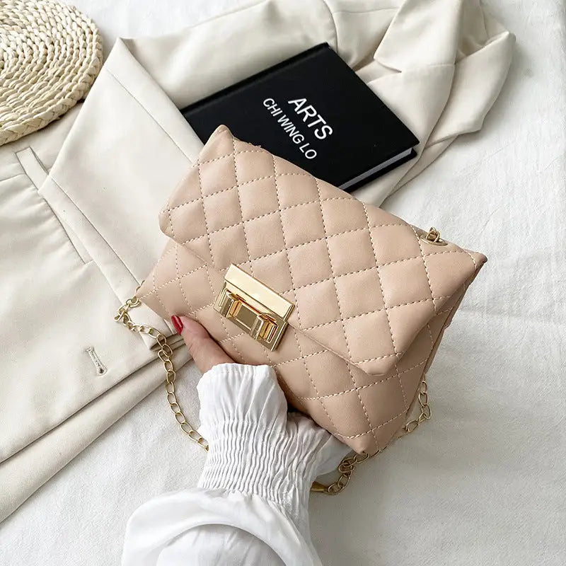 Ladies PVC Flap Shoulder Bag in Multiple Colors - Pink / 20x5x14cm