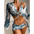 Ladies Split Swimsuit Tie-dye Sexy Four-piece Bikini - White / S