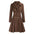 Brown double-breasted pleated coat.