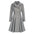 Gray double-breasted pleated coat.